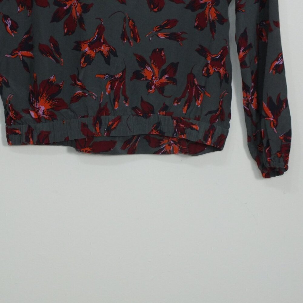 Madewell Cropped 100% Silk Floral Tie Top Size XS - Picture 6 of 13
